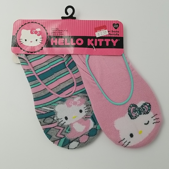 Lot of 4- Hello Kitty Women's Slipper Socks 2 Pair Packs. (Shoe Size 4-10) New - Picture 8 of 13